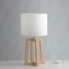 Tischlampe aus natürlichem Holz mit weißem Stoffschirm Berry LT Aktion