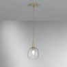 Goldene Pendelleuchte mit Einzelschirm aus Glas Brandy LS Aktion