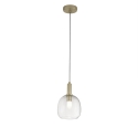 Goldene Pendelleuchte mit Einzelschirm aus Glas Brandy LS Verkauf