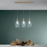 Goldene Pendelleuchte mit drei Lichtern und Glasschirm Brandy 3LS Verkauf