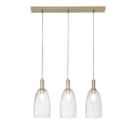 Goldene Pendelleuchte mit drei Lichtern und Glasschirm Brandy 3LS Angebot