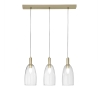 Goldene Pendelleuchte mit drei Lichtern und Glasschirm Brandy 3LS Angebot