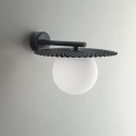 Vintage-Wandleuchte aus Metall mit rundem, weißem Glasdiffusor Chaplin AP Verkauf