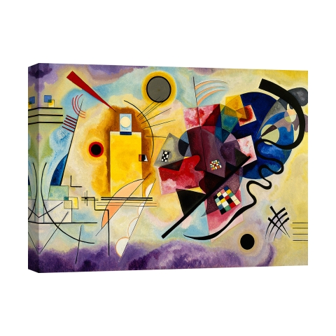 Moderner abstrakter Kunstdruck auf Leinwand Yellow, Red & Blue Kandinsky Aktion