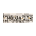 Modernes abstraktes Gemälde auf Leinwand Manhattan & Brooklyn Bridge Luigi Florio Aktion