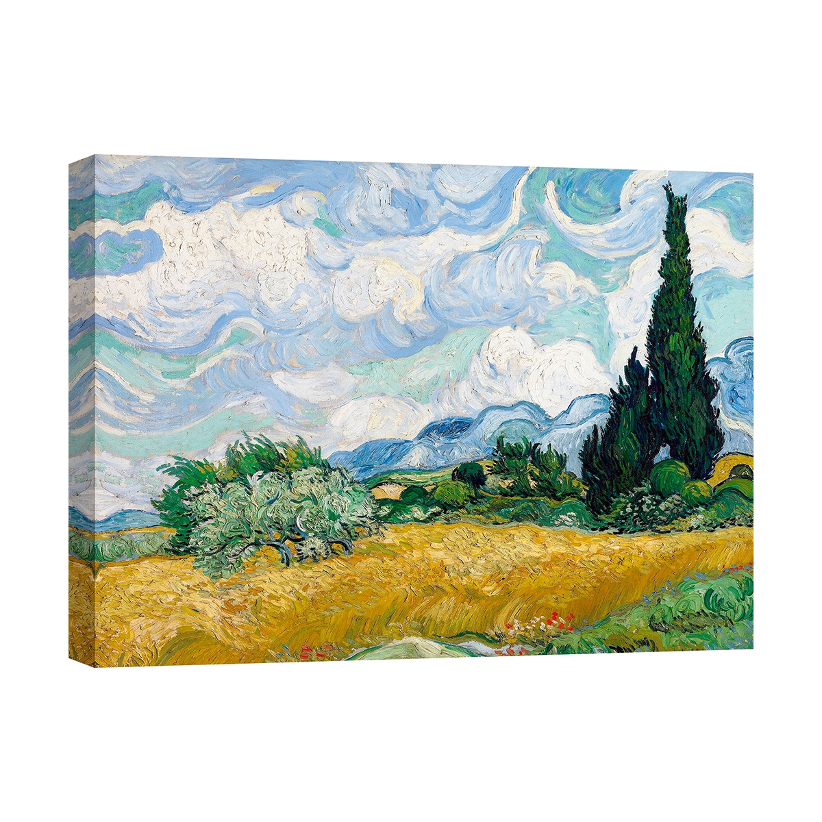 Leinwanddruck Impressionismus Weizenfeld mit Zypressen van Gogh Aktion Leinwanddruck Impressionismus Weizenfeld mit Zypressen van Gogh Aktion