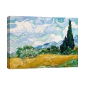 Leinwanddruck Impressionismus Weizenfeld mit Zypressen van Gogh Aktion