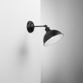 Vintage Wandleuchte aus schwarzem Metall Charleston AP Aktion