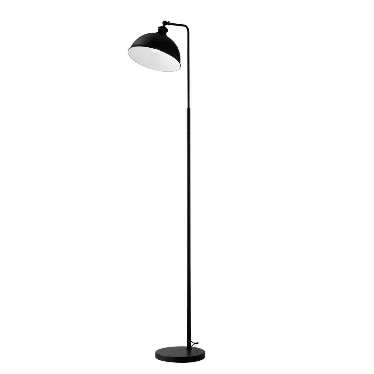 Stehlampe aus schwarzem Metall im Vintage-Stil Charleston LP