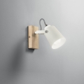 Eda AP Wandlampe aus Holz und weißem Metall, verstellbares Licht, skandinavischer Stil Aktion