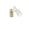 Eda AP Wandlampe aus Holz und weißem Metall, verstellbares Licht, skandinavischer Stil Angebot