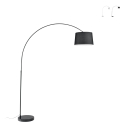 Bogenlampe aus Metall mit Marmorsockel und Stoffschirm Dream Aktion