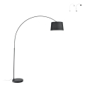 Bogenlampe aus Metall mit Marmorsockel und Stoffschirm Dream Aktion