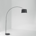 Bogenlampe aus Metall mit Marmorsockel und Stoffschirm Dream Verkauf