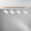 Deckenleuchte Holz Metall Schiene vier schwenkbare Lichter Eda LS4 Aktion