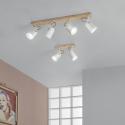 Deckenleuchte Holz Metall Schiene vier schwenkbare Lichter Eda LS4 Verkauf