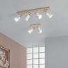 Deckenleuchte Holz Metall Schiene vier schwenkbare Lichter Eda LS4 Verkauf