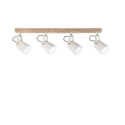 Deckenleuchte Holz Metall Schiene vier schwenkbare Lichter Eda LS4 Angebot