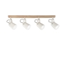 Deckenleuchte Holz Metall Schiene vier schwenkbare Lichter Eda LS4 Angebot