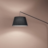 Moderne gebogene Stehleuchte aus schwarzem Metall mit Stoffschirm 180 cm Enjoy Verkauf