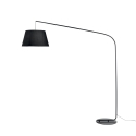 Moderne gebogene Stehleuchte aus schwarzem Metall mit Stoffschirm 180 cm Enjoy Angebot