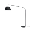 Moderne gebogene Stehleuchte aus schwarzem Metall mit Stoffschirm 180 cm Enjoy Angebot
