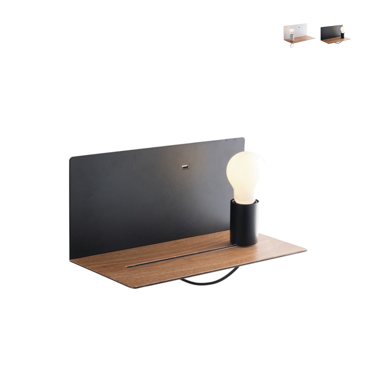 Minimalistische Metall-Wandleuchte mit USB-Anschluss und dimmbarer Beleuchtung Flash Aktion