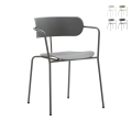 4er-Set Stühle aus Metall und Polypropylen im modernen Design Asmar Aktion