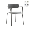 4er-Set Stühle aus Metall und Polypropylen im modernen Design Asmar Aktion