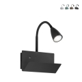 Wandapplikation aus Metall mit flexiblem Leuchtarm und USB-Anschluss Gulp Aktion