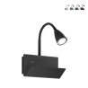 Wandapplikation aus Metall mit flexiblem Leuchtarm und USB-Anschluss Gulp Aktion