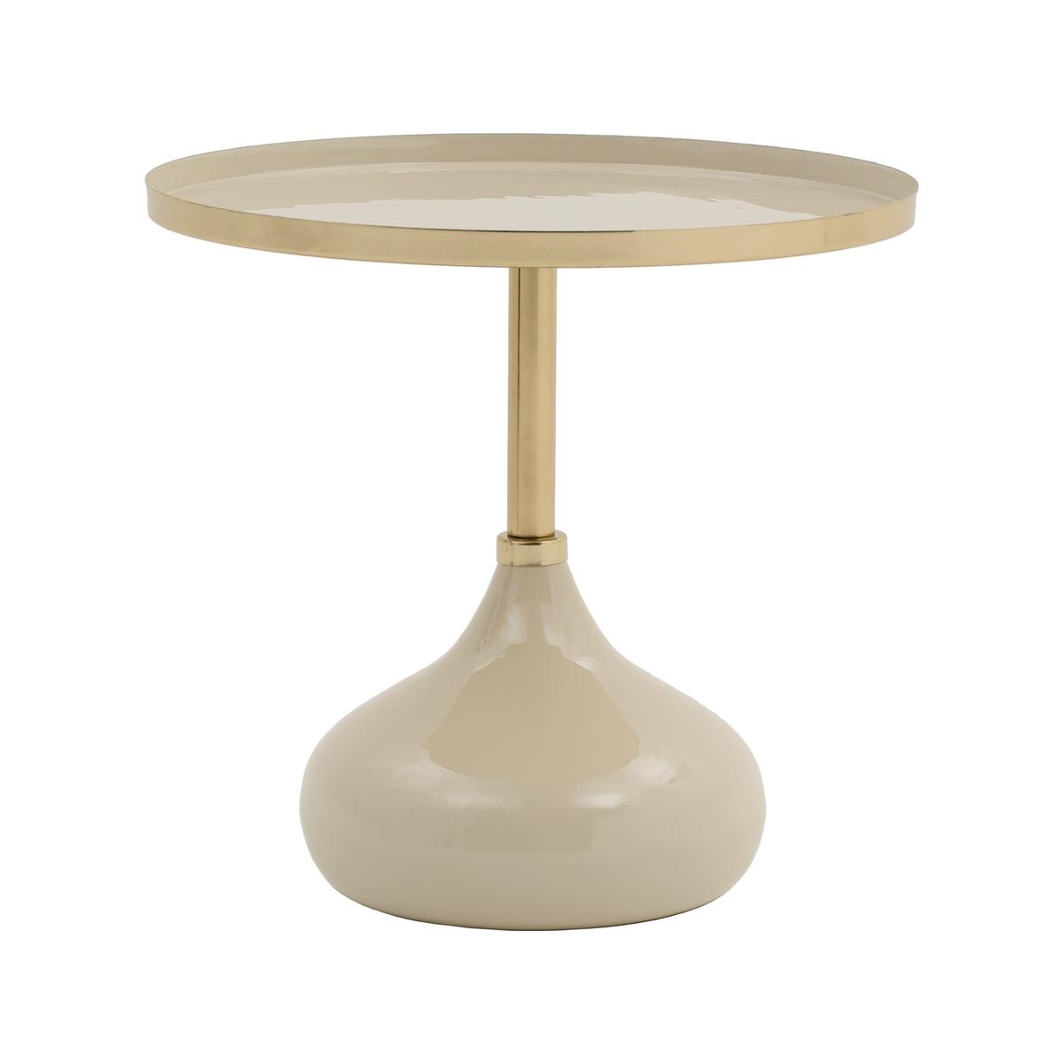 Runder Design-Couchtisch beige Vaskh Aktion