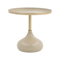 Runder Design-Couchtisch beige Vaskh Aktion