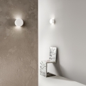 Moderne runde Wandlampe aus weißem, überstreichbarem Gips Leiron Verkauf