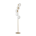 Stehlampe aus goldfarbenem Metall mit 5 weißen mundgeblasenen Glaslichtern Ripple Aktion