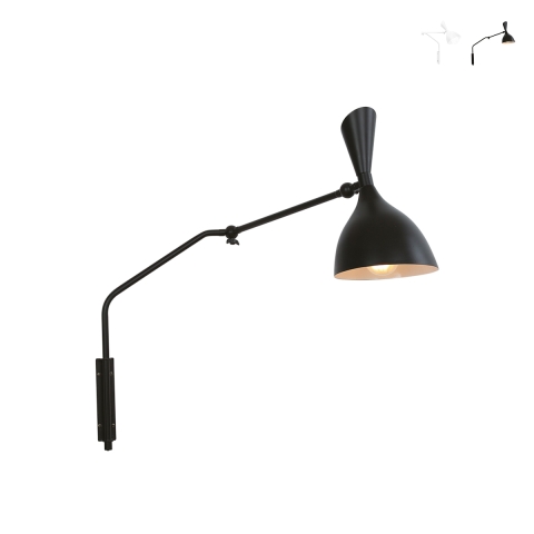Metall-Wandleuchte mit schwenkbarem Lampenschirm im Industriedesign Morgan Aktion