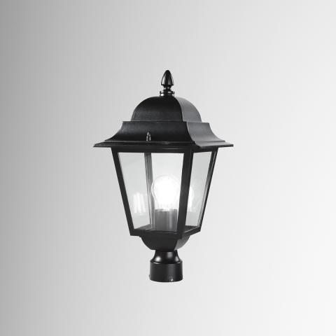 Klassischer Gartenlampenkopf aus Aluminium und Glas Roma Aktion