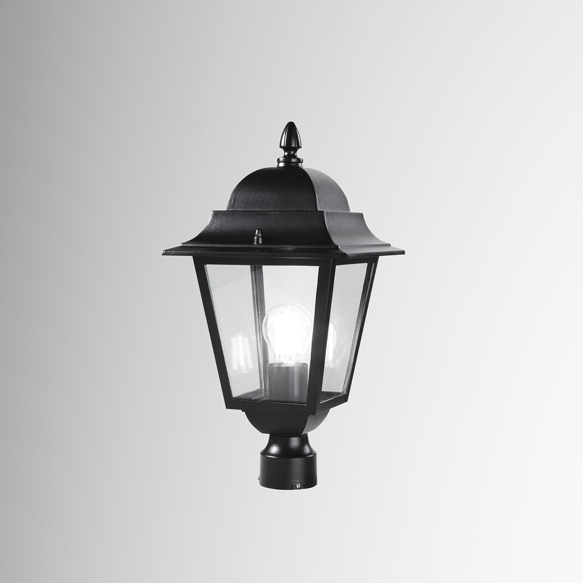 Klassischer Gartenlampenkopf aus Aluminium und Glas Roma Aktion