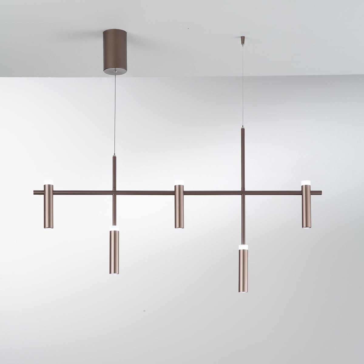 Moderner LED Kronleuchter aus Metall, 5-flammig, Candle Design