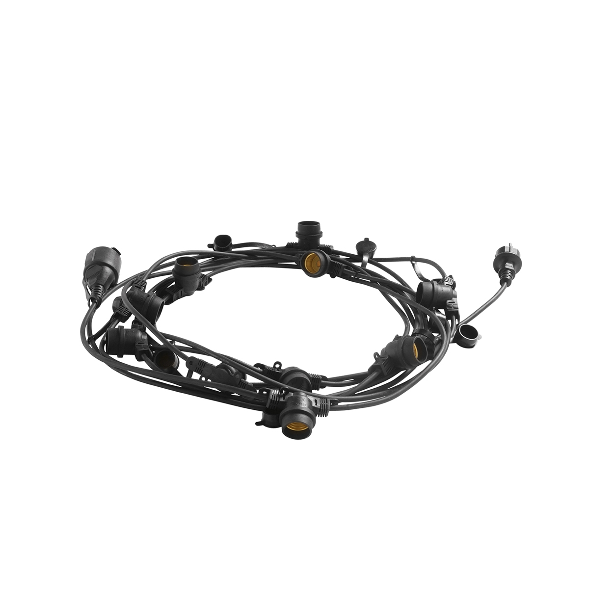 Schwarze Lichterkette für Außen, 10 Lichter E27 Fassung PicNic Aktion Schwarze Lichterkette für Außen, 10 Lichter E27 Fassung PicNic Aktion