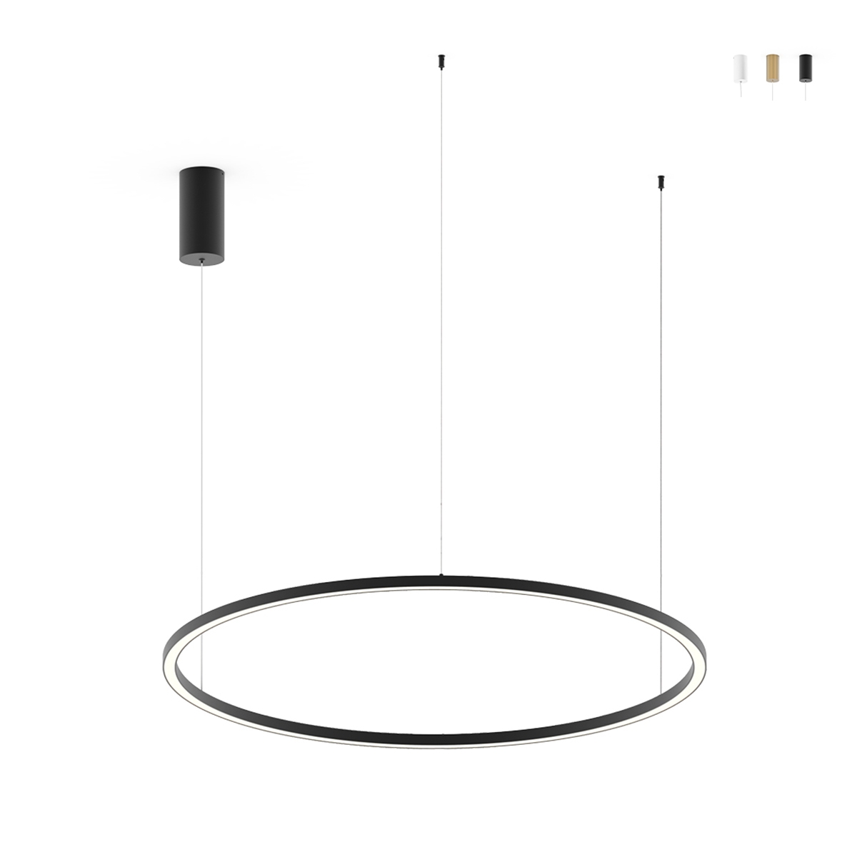 Runder LED-Pendelleuchter aus Aluminium 120 cm Hoop