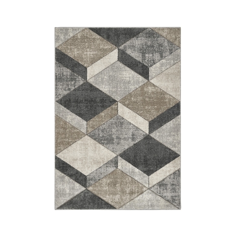 Moderner Wohnzimmerteppich in Grau und Beige Funny Aktion