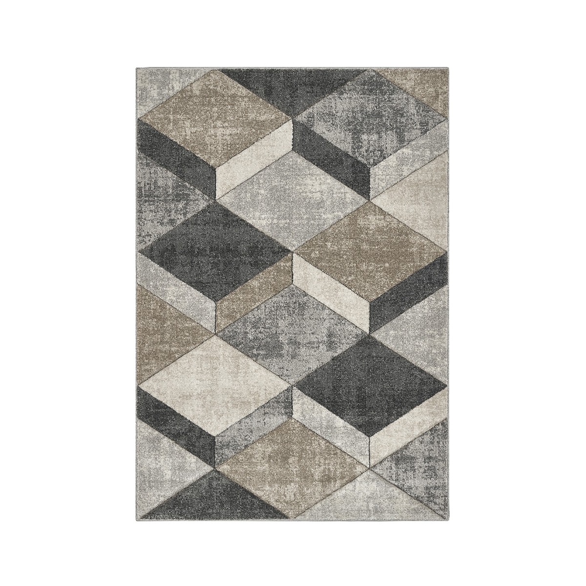 Moderner Wohnzimmerteppich in Grau und Beige Funny Aktion