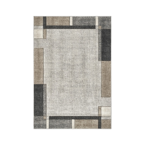 Moderner geometrischer Teppich in Grau und Beige Funny Aktion