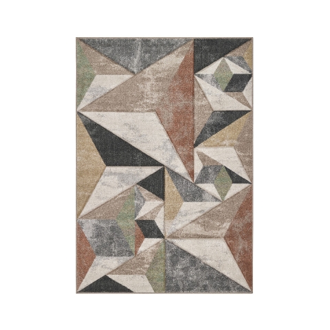 Moderner Teppich in Grau und Beige für das Wohnzimmer Funny Aktion