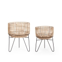 2er-Set Pflanzen-Blumentopfhalter aus Rattan im Boho-Chic-Stil Yulian Angebot