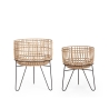 2er-Set Pflanzen-Blumentopfhalter aus Rattan im Boho-Chic-Stil Yulian Angebot