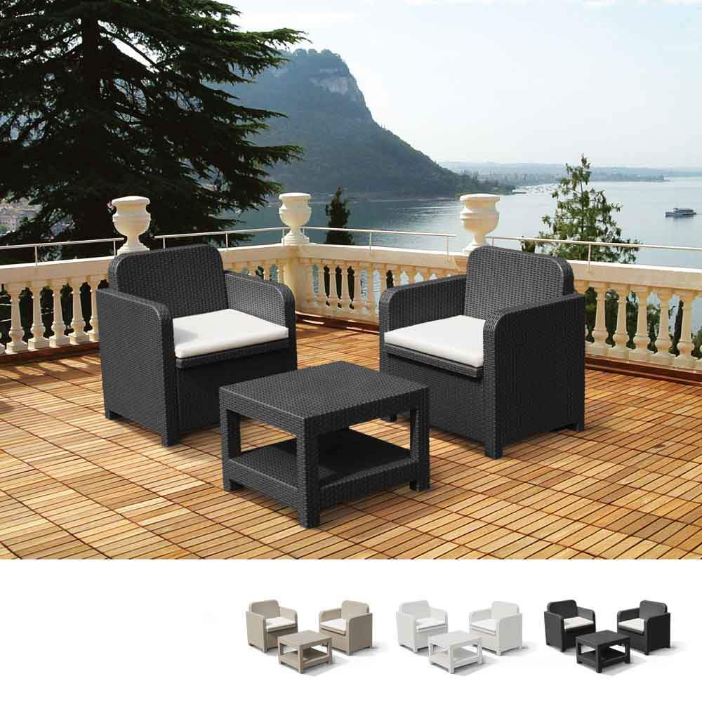 Outdoor Garten Lounge Sessel Grand Soleil Giglio Bar Rattan 2 Sitzer