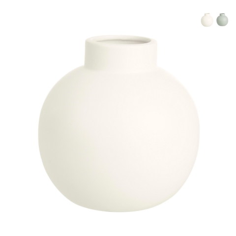 Moderne Designer-Vase Kugelform mit Flaschenhals aus Porzellan Althea Aktion