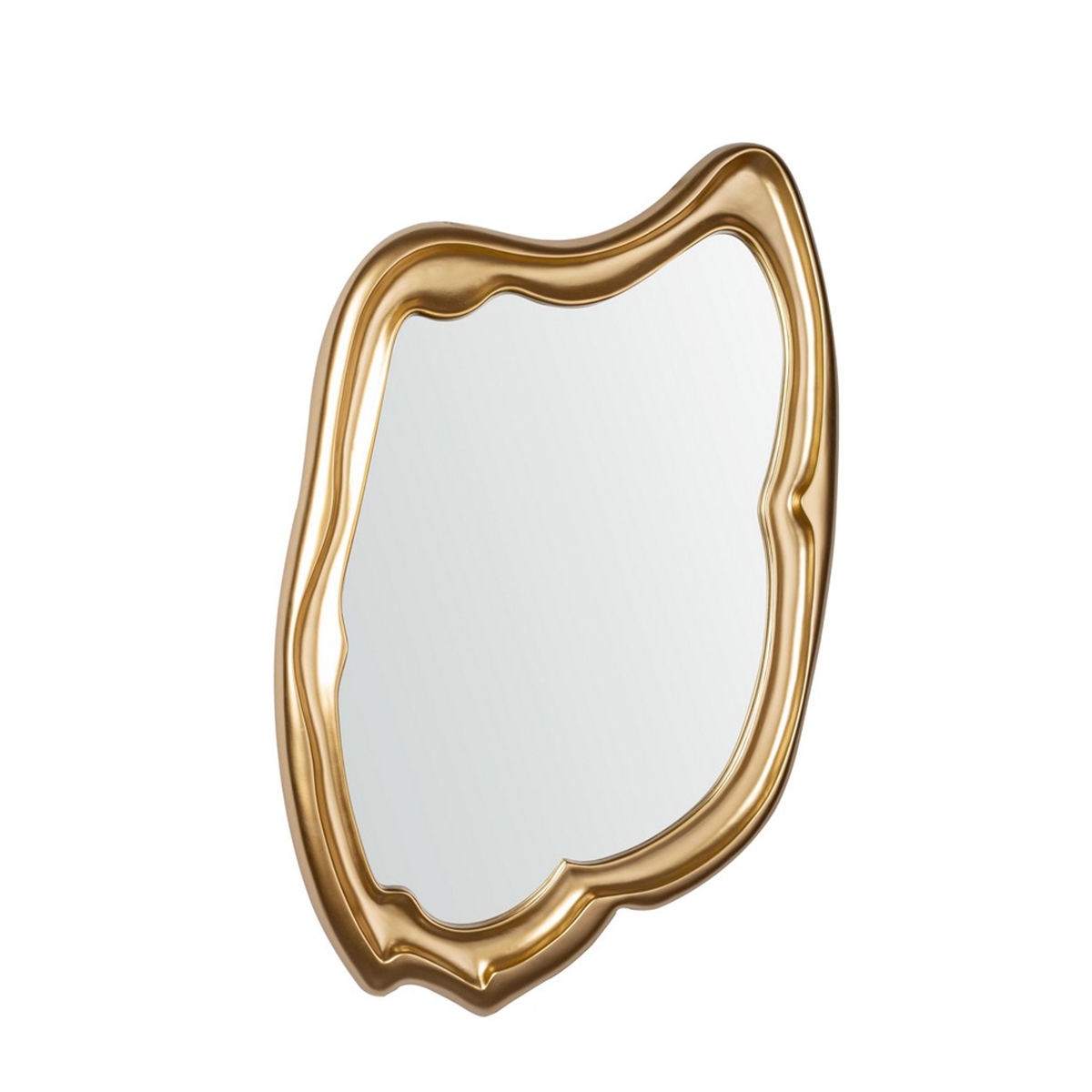 Asymmetrischer Wandspiegel mit goldener Rahmen Felipe Aktion